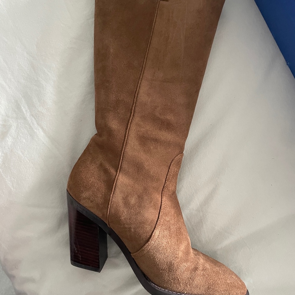 Stuart Weitzman Brown Suede Mid-Calf Heeled Boots - Picture 10 of 12